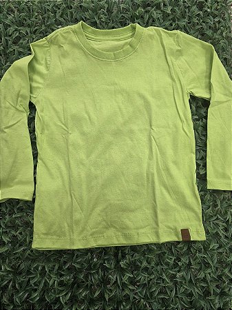 Camiseta manga longa verde claro