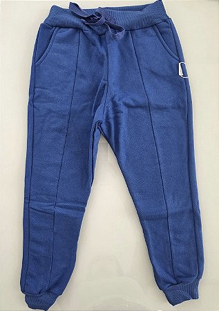 Calça Jogger - moletom na cor azul bic (escolar)