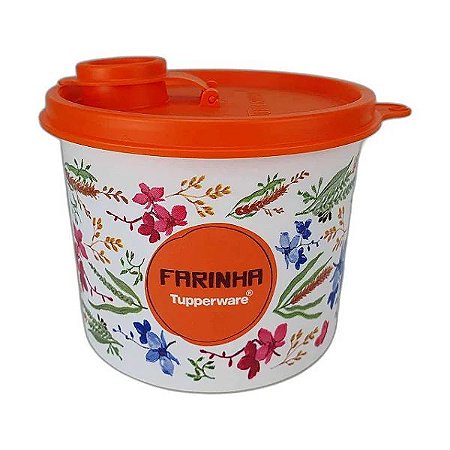 Tupper Redondinha Farinha com Bico Dosador Floral 500ml Tupperware