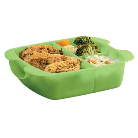 Bandeja Cristalwave Retangular Marmita 650ml Geração II Verde Tupperware