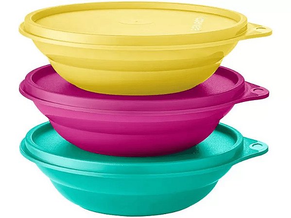 Conjunto Tupper Pragelas Colors Tupperware (3x 450ml)