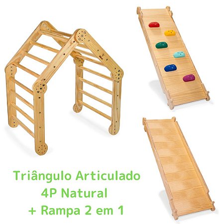 Kit Triângulo Articulado 4P Natural + Rampa 2 em 1