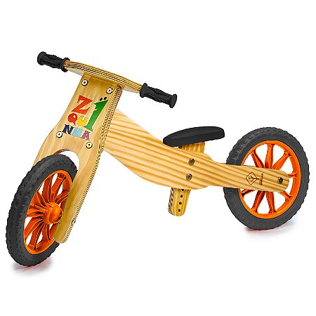 Bicicleta 2 em 1 Z1quinha Natu Madeira de Brincar