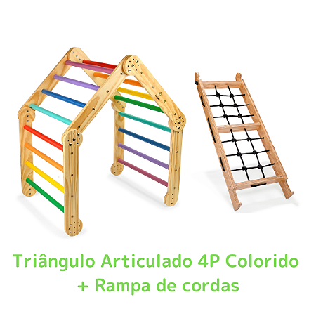 Kit Triângulo Articulado 4P Colorido + Rampa de Cordas