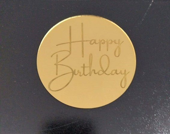 APLIQUE HAPPY BIRTHDAY ACRÍLICO ESPELHADO
