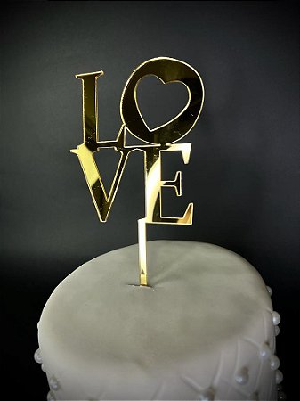 TOPO DE BOLO LOVE CORAÇÃO