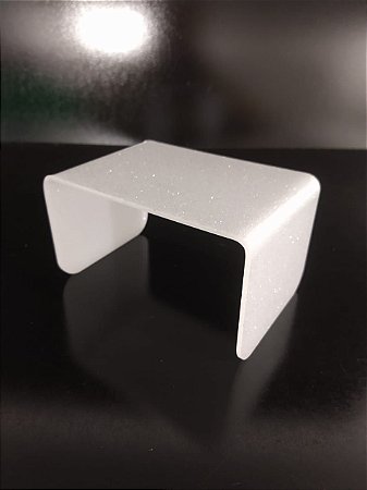 SUPORTE P ALTO ACRÍLICO BRANCO GLITTER 14x10x8cm