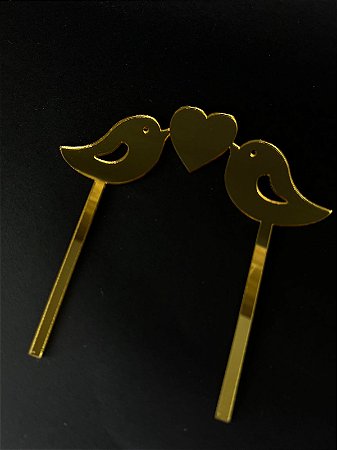 TOPO DE BOLO CASAMENTO PÁSSAROS