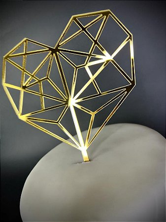 TOPO DE BOLO CORAÇÃO 3D