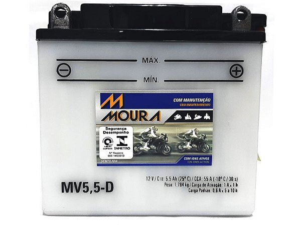 Bateria MOURA MV5,5-D - APAVEL COMERCIO DE PECAS E ACESSORIOS LTDA
