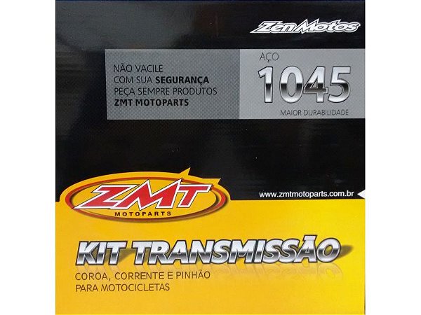 Kit Relação Transmissão Cg 125 1983 À 1999 - Aço 1045 - COROA CORRENTE PINHÃO - KCPC002