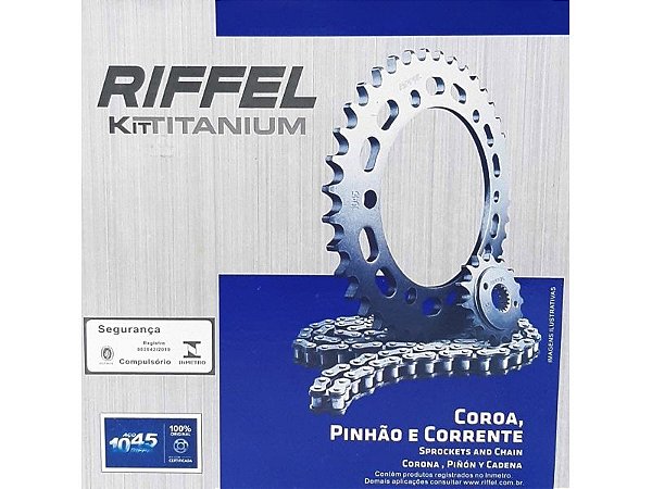 KIT RELAÇÃO TRANSMISSÃO NXR 160 BROS XRE 190 - NOVO - RIFFEL