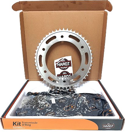 KIT RELAÇÃO BROS 150 COM RETENTOR HARDT NXR 150 BROS