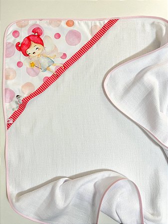 Toalha Fralda com Capuz Fadinha