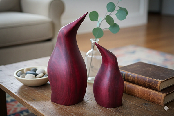 Duo de Pingüim de Madeira - Roxinho