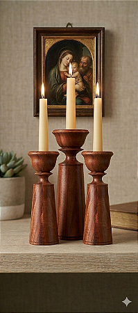 Trio de Castiçais Torneados