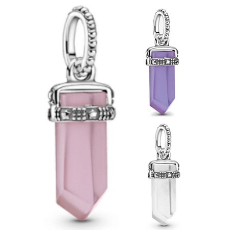 Berloque em Prata Amuleto de Cristal para pulseiras