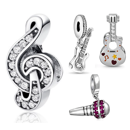 Charm Amo Música p/ Pandora e Vivara | Prata