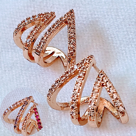 Brinco Ear Cuff Cravejado Zircônias