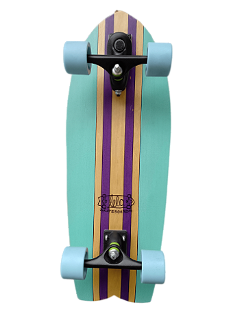 Skate com simulador de Surf Montado Lelo v2 Modelo Fish azul claro