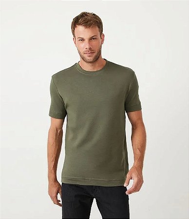 Camisa Verde Comfort Básica Em Algodão Peruano
