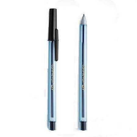 CANETA PRETA ESFEROGRÁFICA COMPACTA.