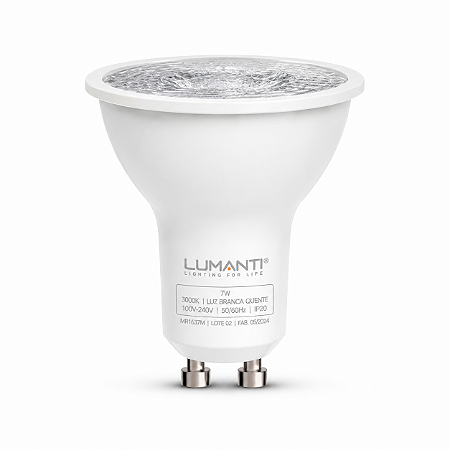 Lâmpada LED Dicróica MR16 7W 3000K 525lm GU10 Lumanti MR1637M