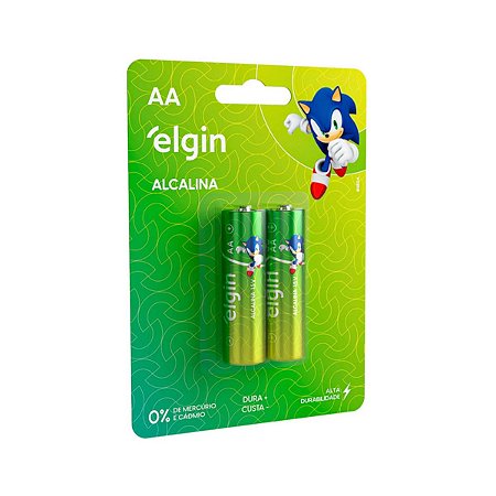 Pilha Alcalina AA LR6A 1.5V Blister Com 2 Unidades Elgin ELE000000082152