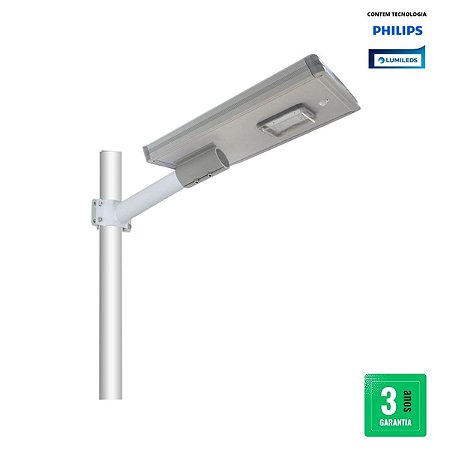 Luminária LED Pública Solar 50w Compacta Com Sensor de Presença Chip Philips 71256