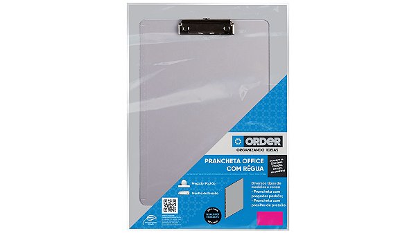 Prancheta Cristal Presilha de Pressão