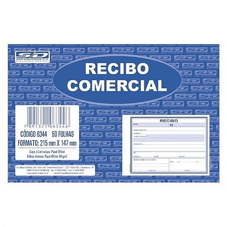 Recibo Comercial 50 folhas
