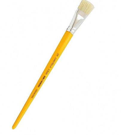 Pincel Castelo Chato, Cabo Longo Amarelo E520