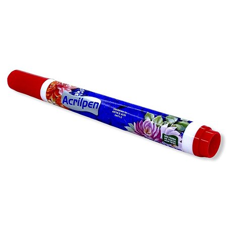 Caneta Acrilpen Para Tecido Vermelho Fogo Acrilex - PAPELARIA TROPICAL