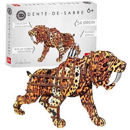 Jogo Quebra Cabeca 500PCS Tigre 3D Multikids BR1059 – Papelaria Pigmeu