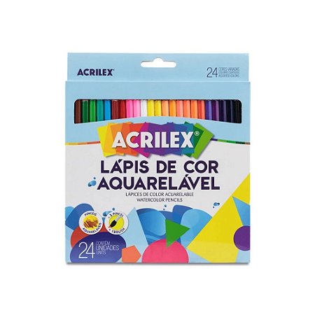 Lápis de Cor Aquarelável Acrilex 24 Cores