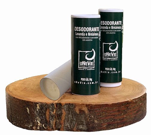 Kit Família - 2 Desodorantes Naturais Lavanda e Melaleuca uNeVie  * HIPOALERGÊNICO 100% PAPEL *