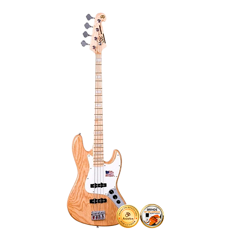 Contrabaixo 4 Cordas SX Em Ash Natural SJB75 Jazz Bass