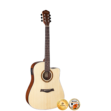 Violão Elétrico Hofma Aço Folk Cutaway Fosco HMF290