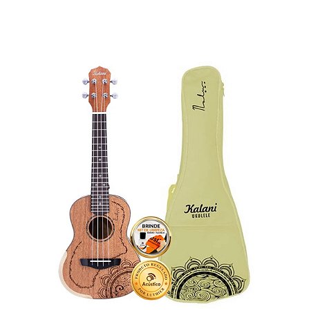 Ukulele Concert Kalani Signature Bela Nalu Mogno Com Bag