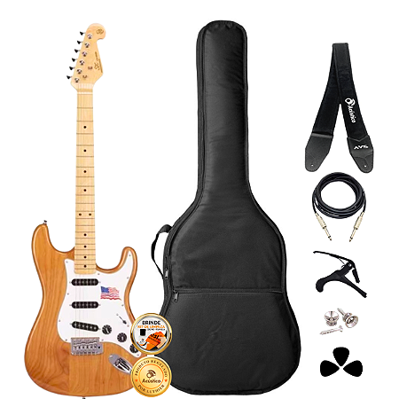 Kit Guitarra Stratocaster SX American Alder Natural Completo