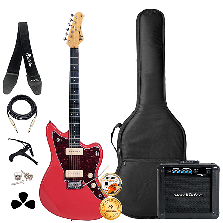 Guitarra Jazzmaster Tagima Red Acessórios + Amplificador