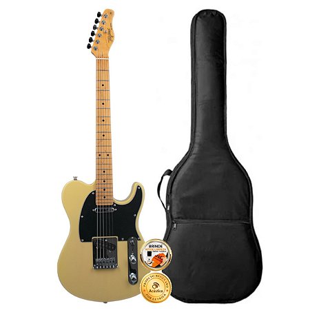 Kit Guitarra Telecaster Tagima Butterscotch TW-55 Com Capa