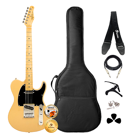 Kit Guitarra Telecaster Tagima Butterscotch TW-55 Completo