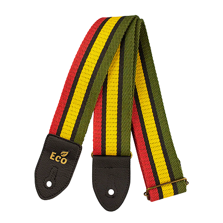 Correia Basso Eco Fun Em Algodão Rasta Para Guitarra Violão Baixo