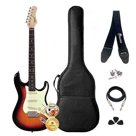 Kit Guitarra Stratocaster Tagima Classic Sunburst Completo
