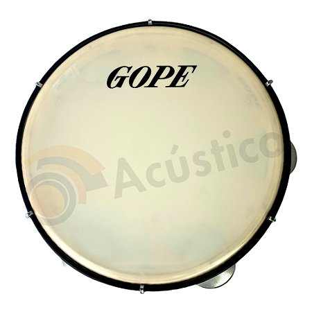 Pandeiro Iniciante 10" Em Madeira Com Pele Nylon Gope