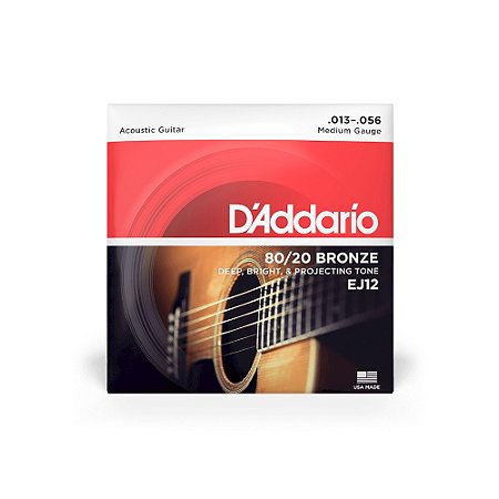 Corda De Violão Aço D'Addario Bronze 80/20 Média (013.056)