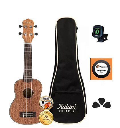 Kit Ukulele Kalani Soprano Acústico Kayke 320 SM Completo