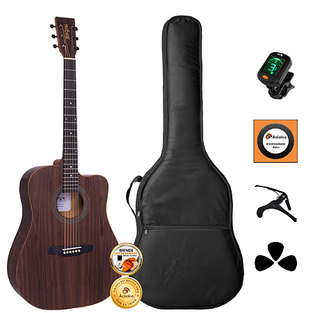 Kit Violão Acústico Rozini Presença Brasil Rx315 Completo