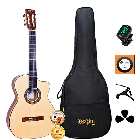 Kit Violão Nylon Profissional Rozini Premium Rx621 Completo